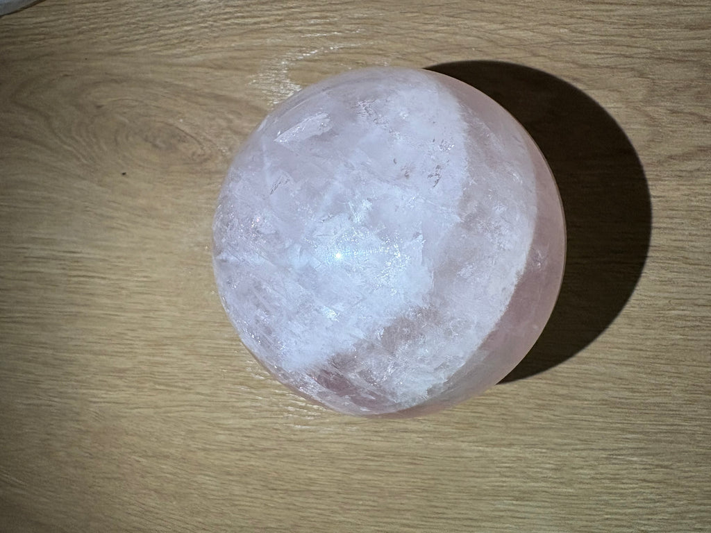 lavender rose quartz sphere with six stars