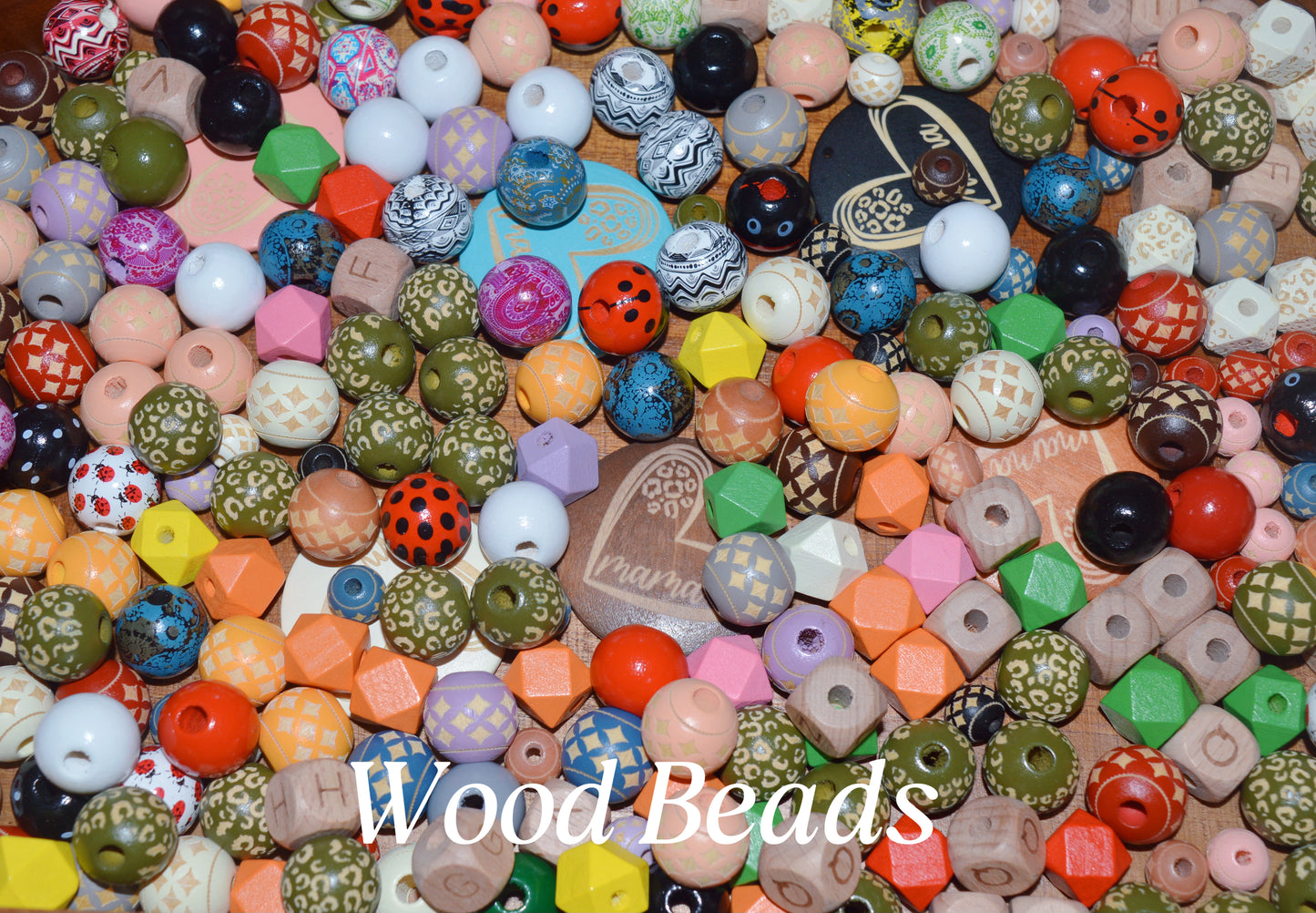 wood beads mix
